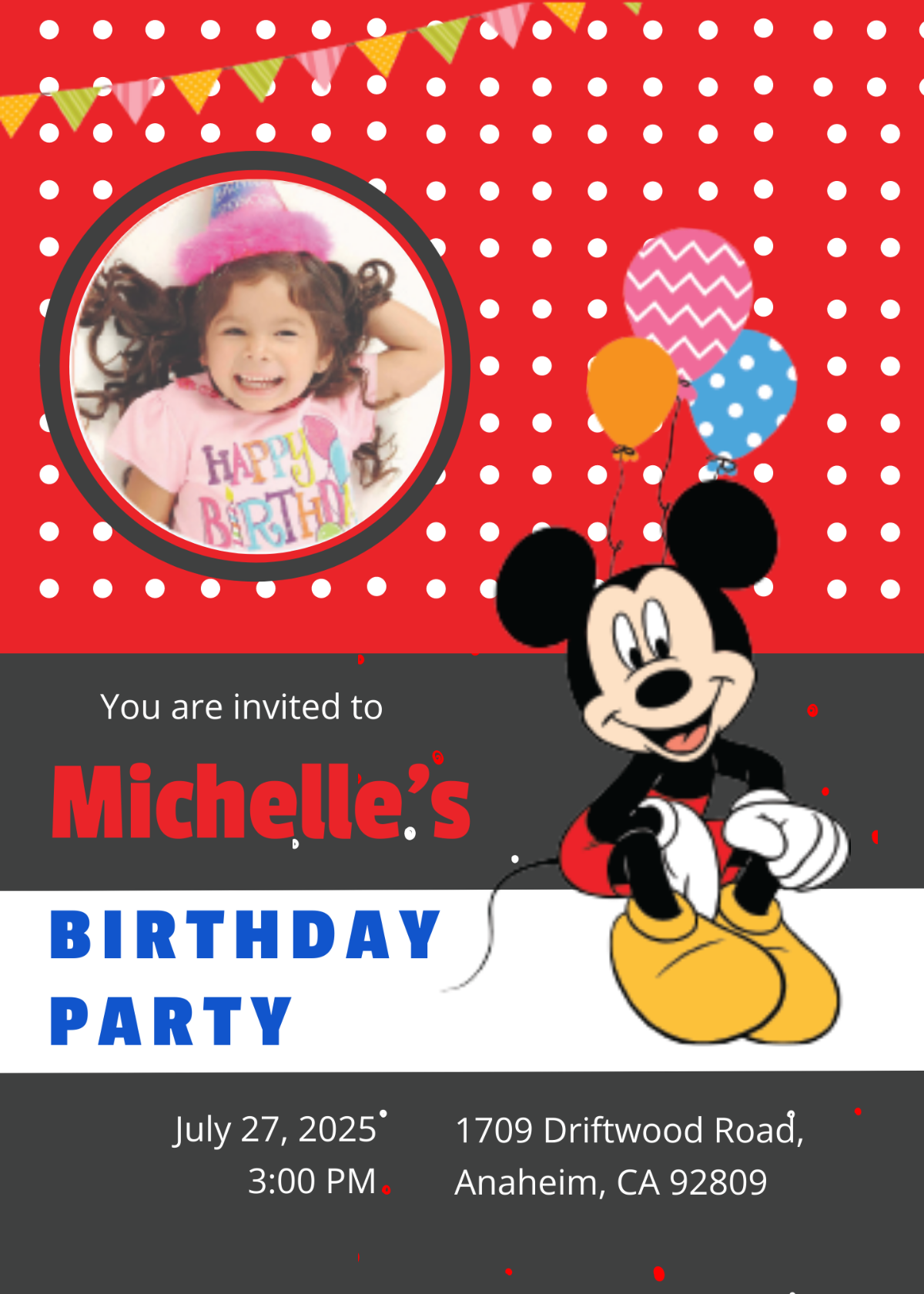 Exciting Mickey Mouse Birthday Invitation Template