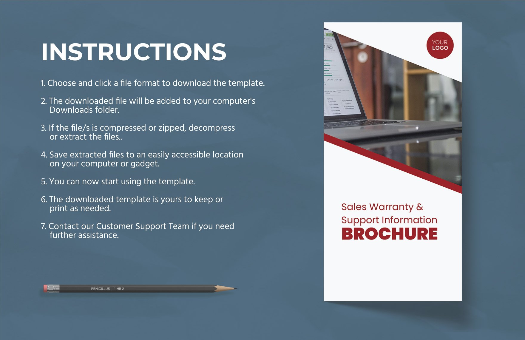Sales Warranty and Support Information Brochure Template