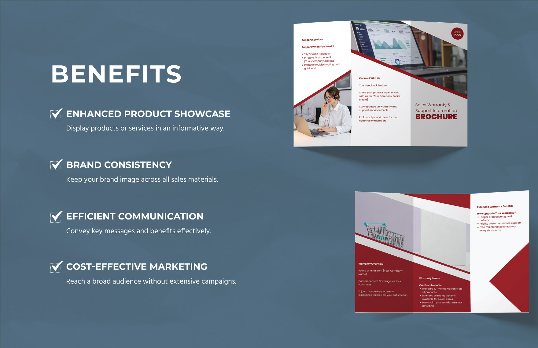 Sales Warranty and Support Information Brochure Template