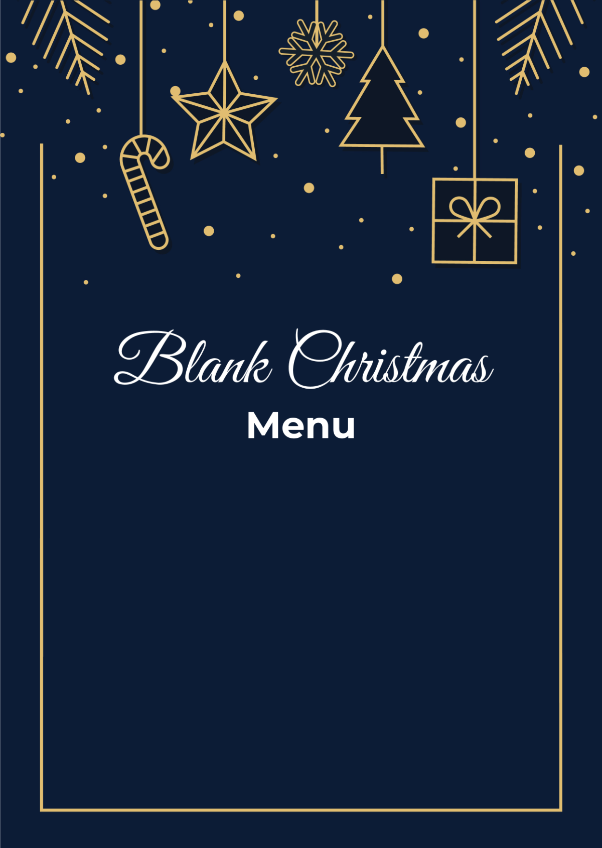 Free Blank Christmas Menu Template