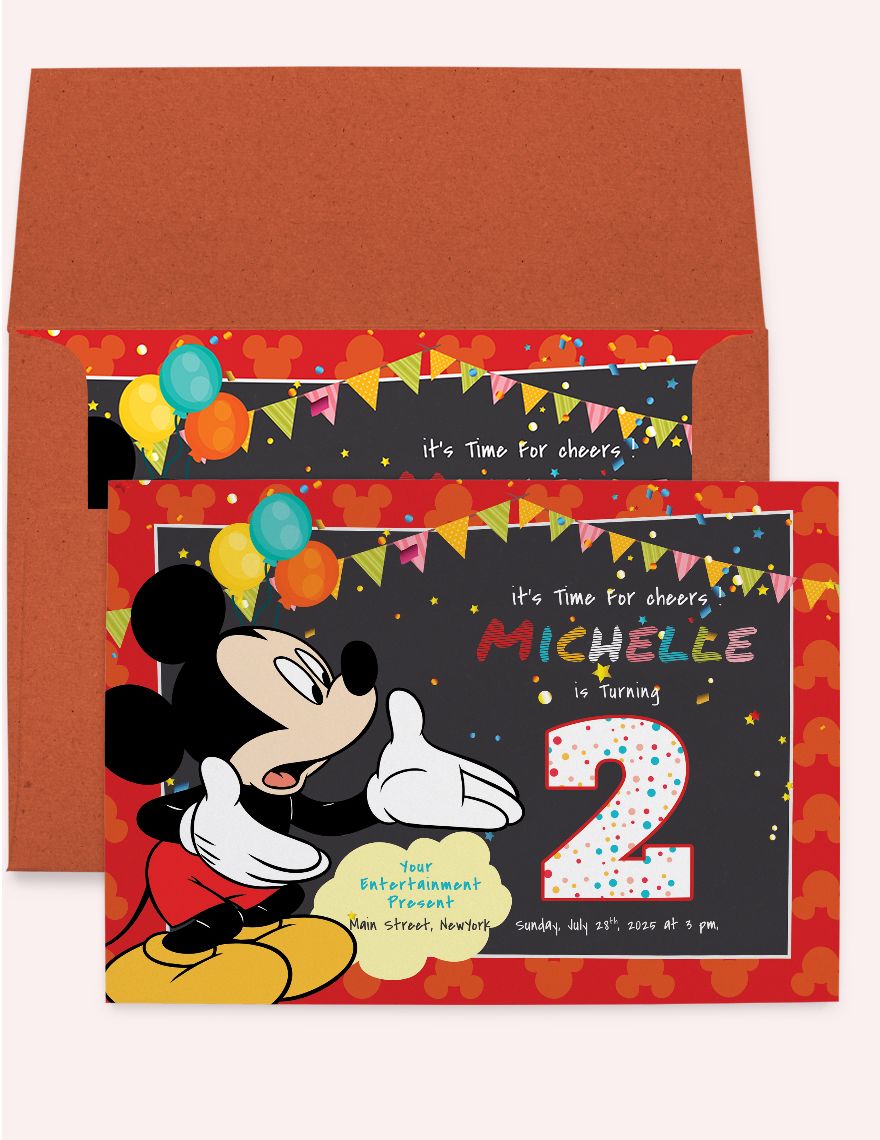 mickey mouse clubhouse 2nd birthday invitations