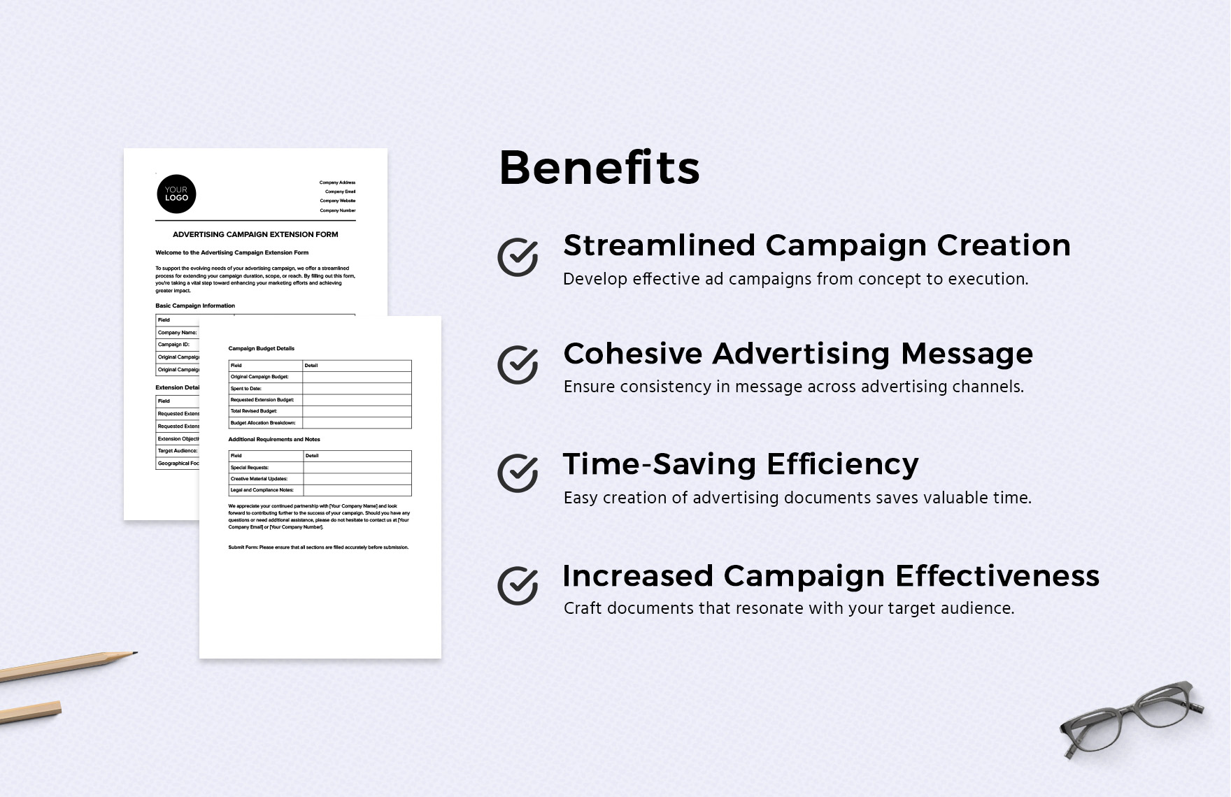 Advertising Campaign Extension Form Template
