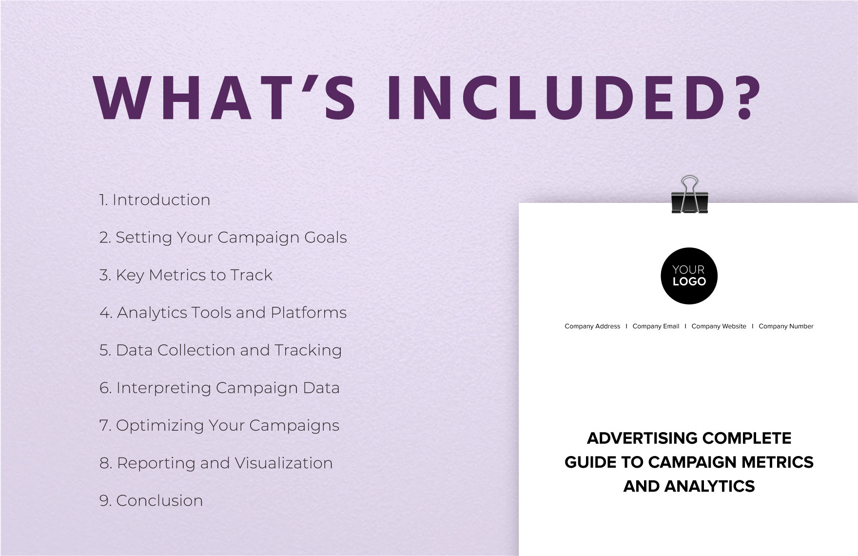 Advertising Complete Guide to Campaign Metrics and Analytics Template