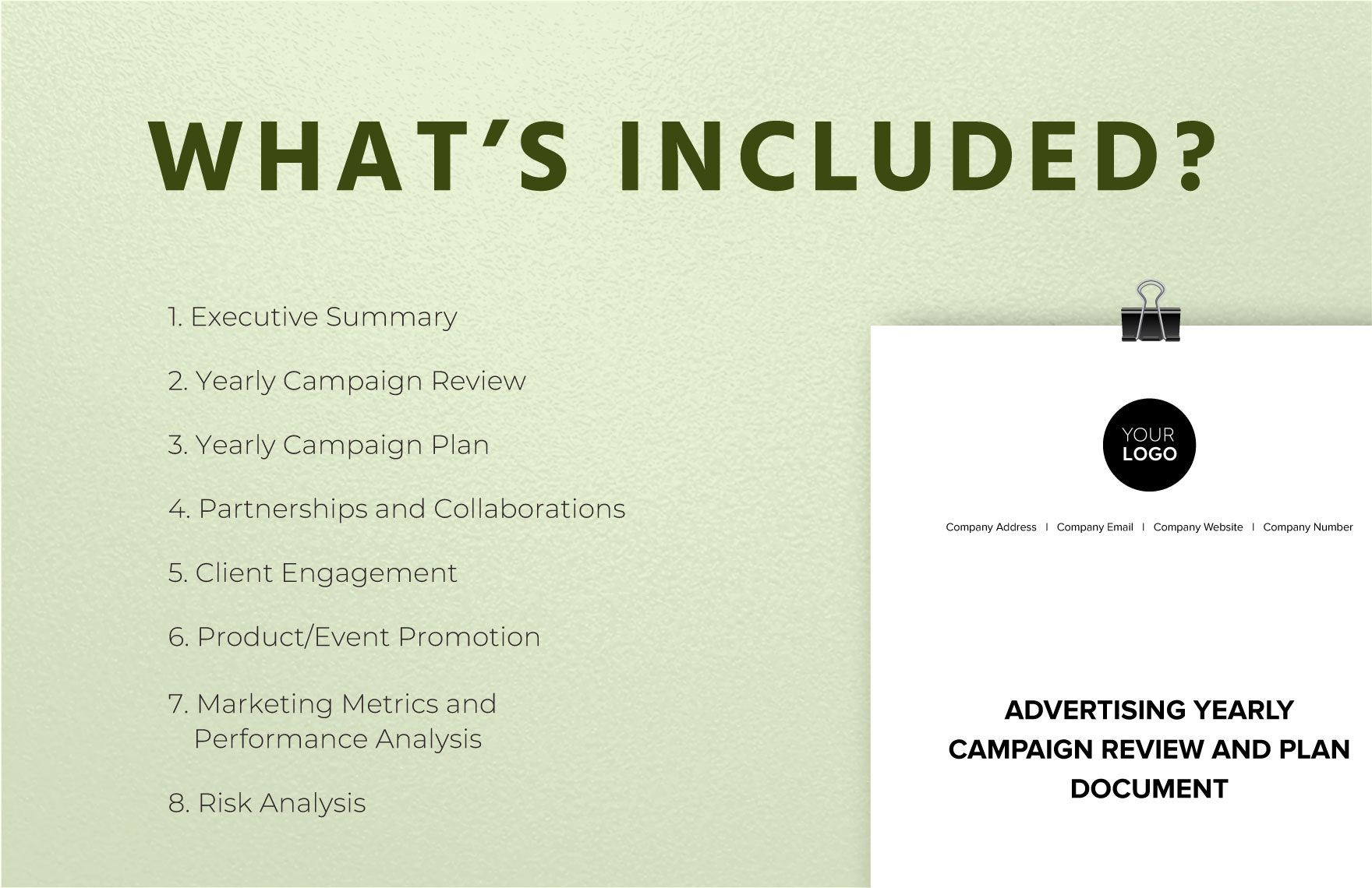Advertising Yearly Campaign Review and Plan Document Template