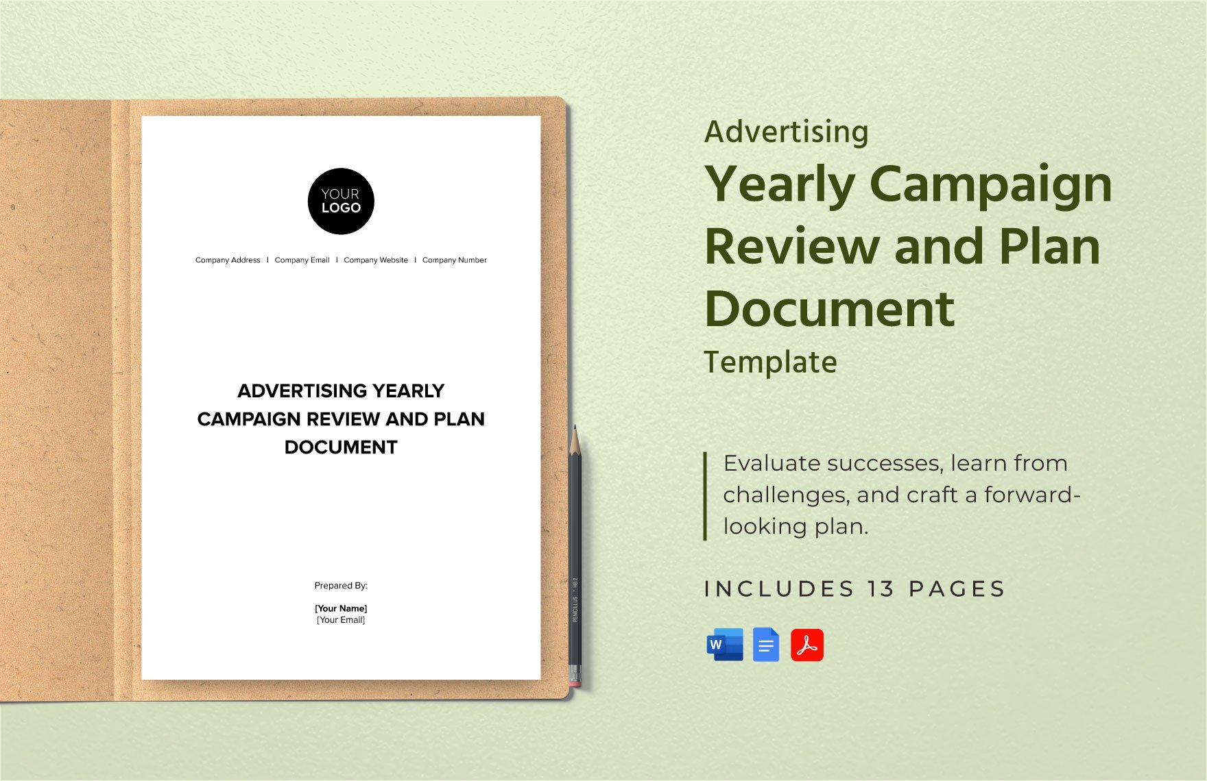 Advertising Yearly Campaign Review and Plan Document Template in Word, Google Docs, PDF