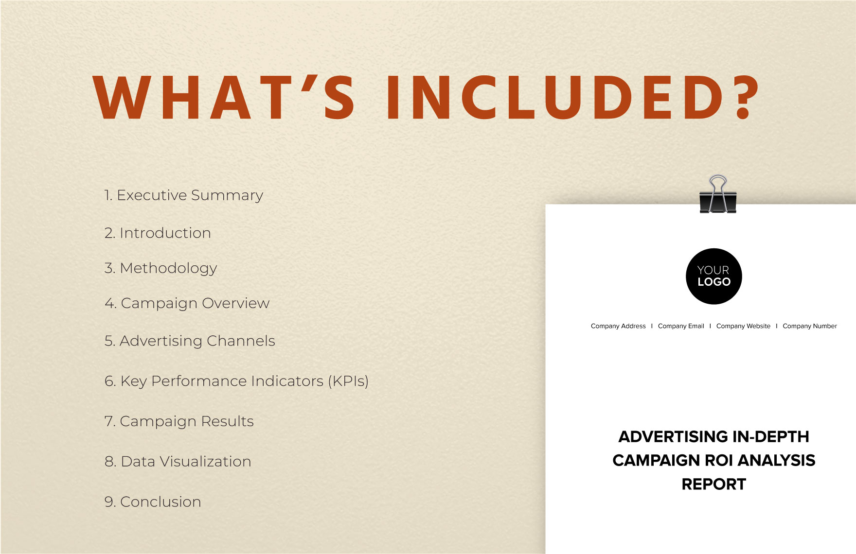 Advertising InDepth Campaign ROI Analysis Report Template
