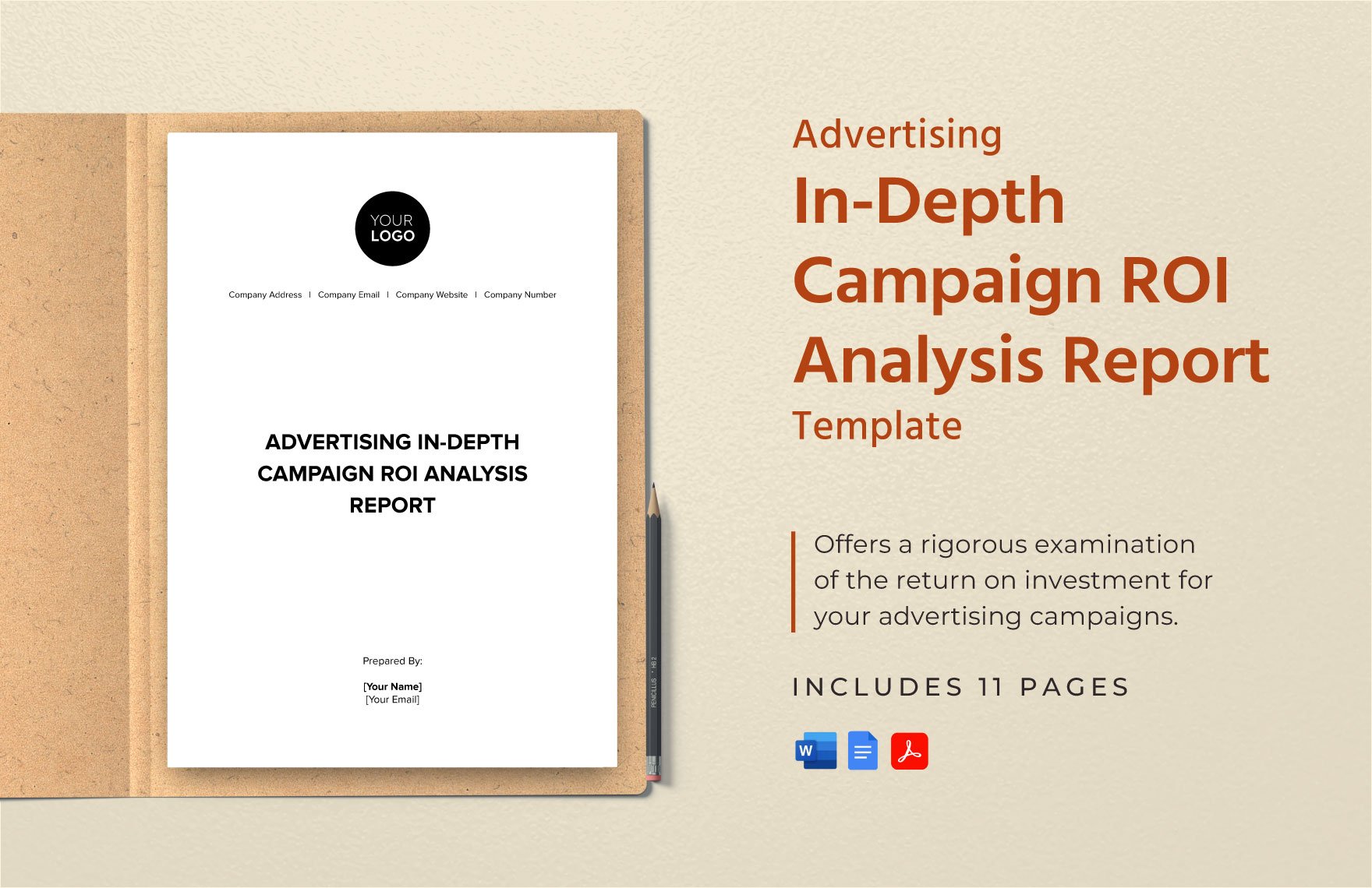 Advertising In-Depth Campaign ROI Analysis Report Template