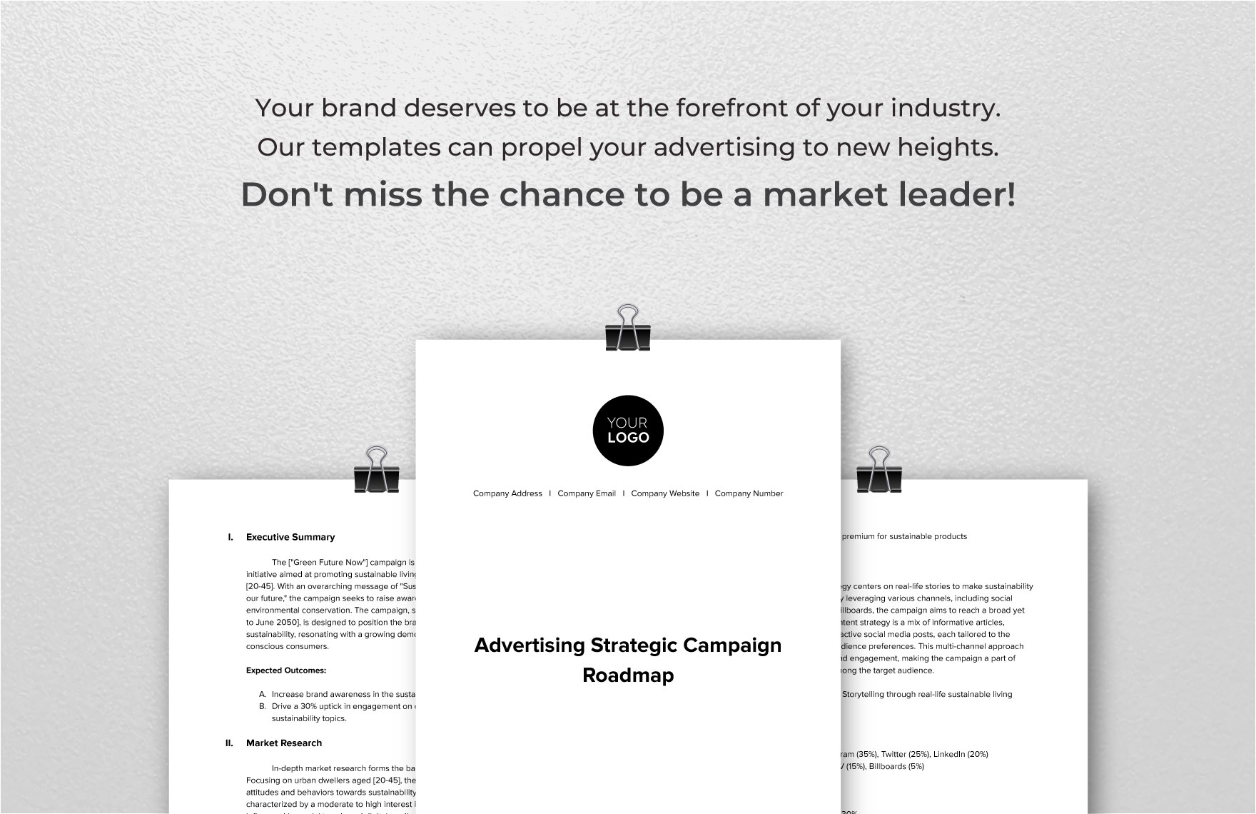 Advertising Strategic Campaign Roadmap Template