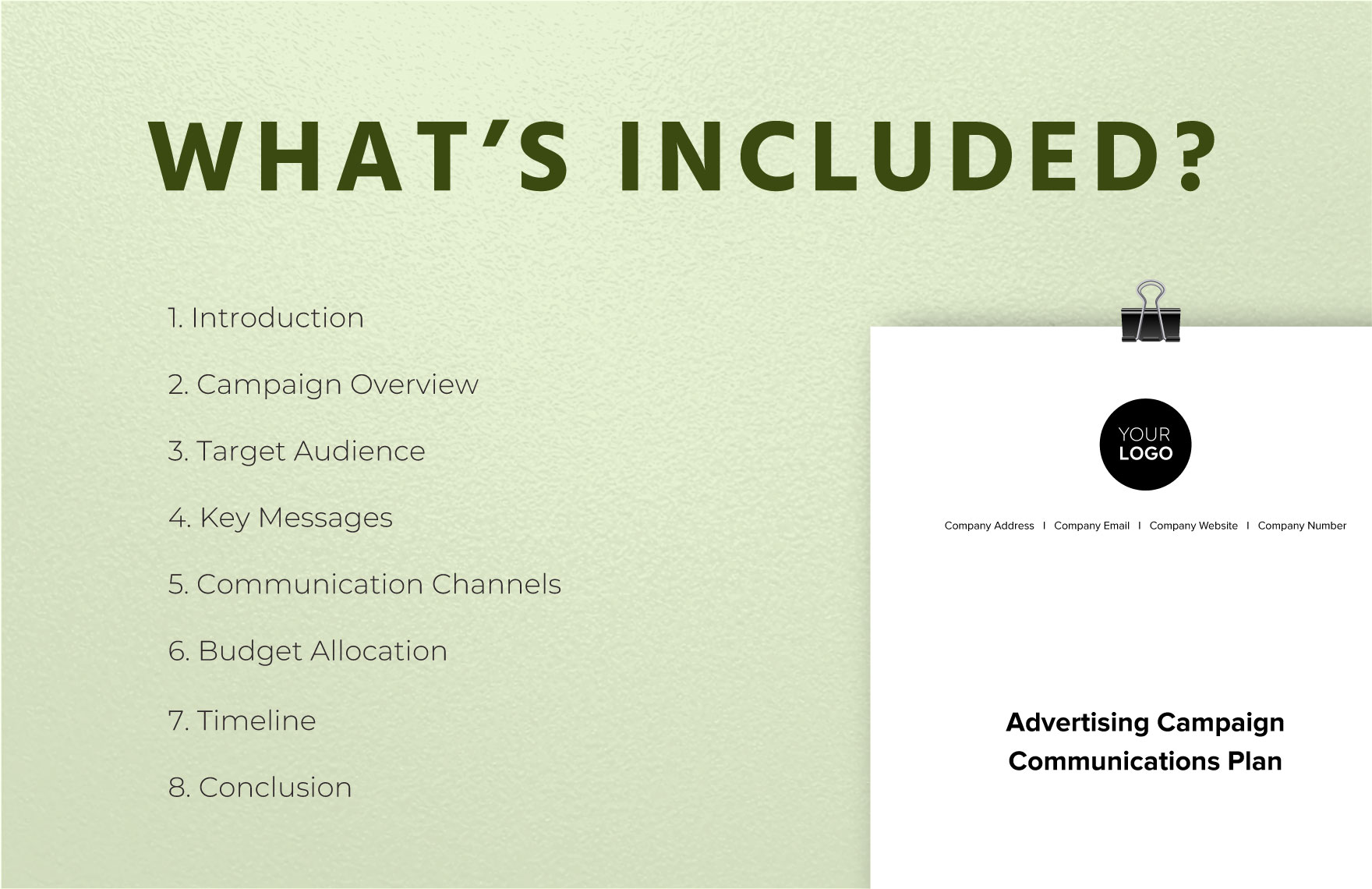 Advertising Campaign Communications Plan Template