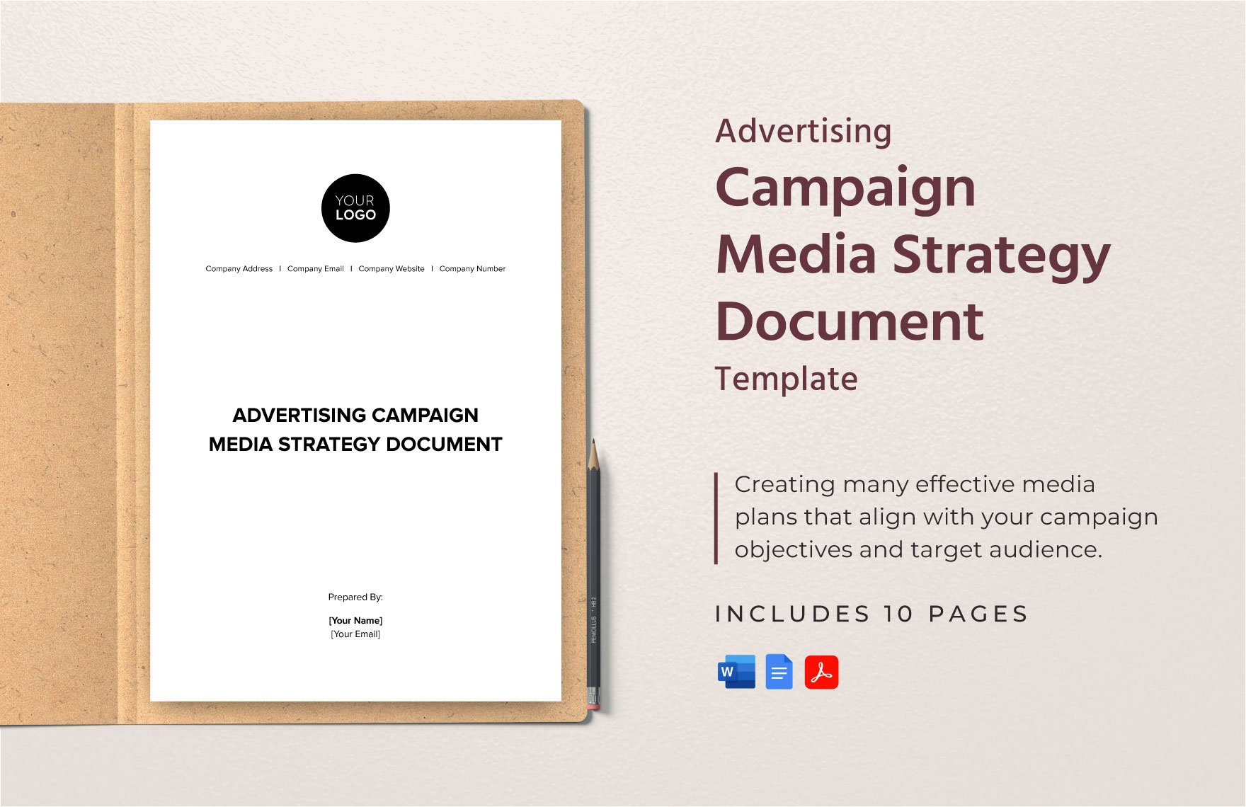 Advertising Campaign Media Strategy Document Template in Word, Google Docs, PDF