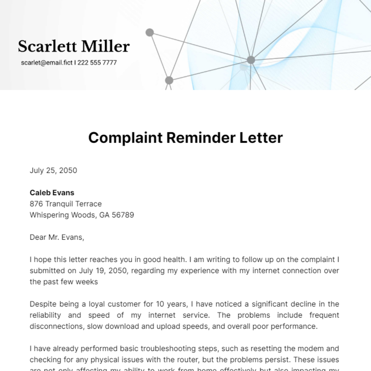 Free Complaint Reminder Letter Template