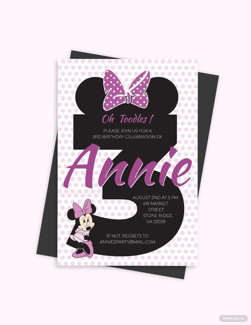 Joyous Minnie Mouse Invitation Template