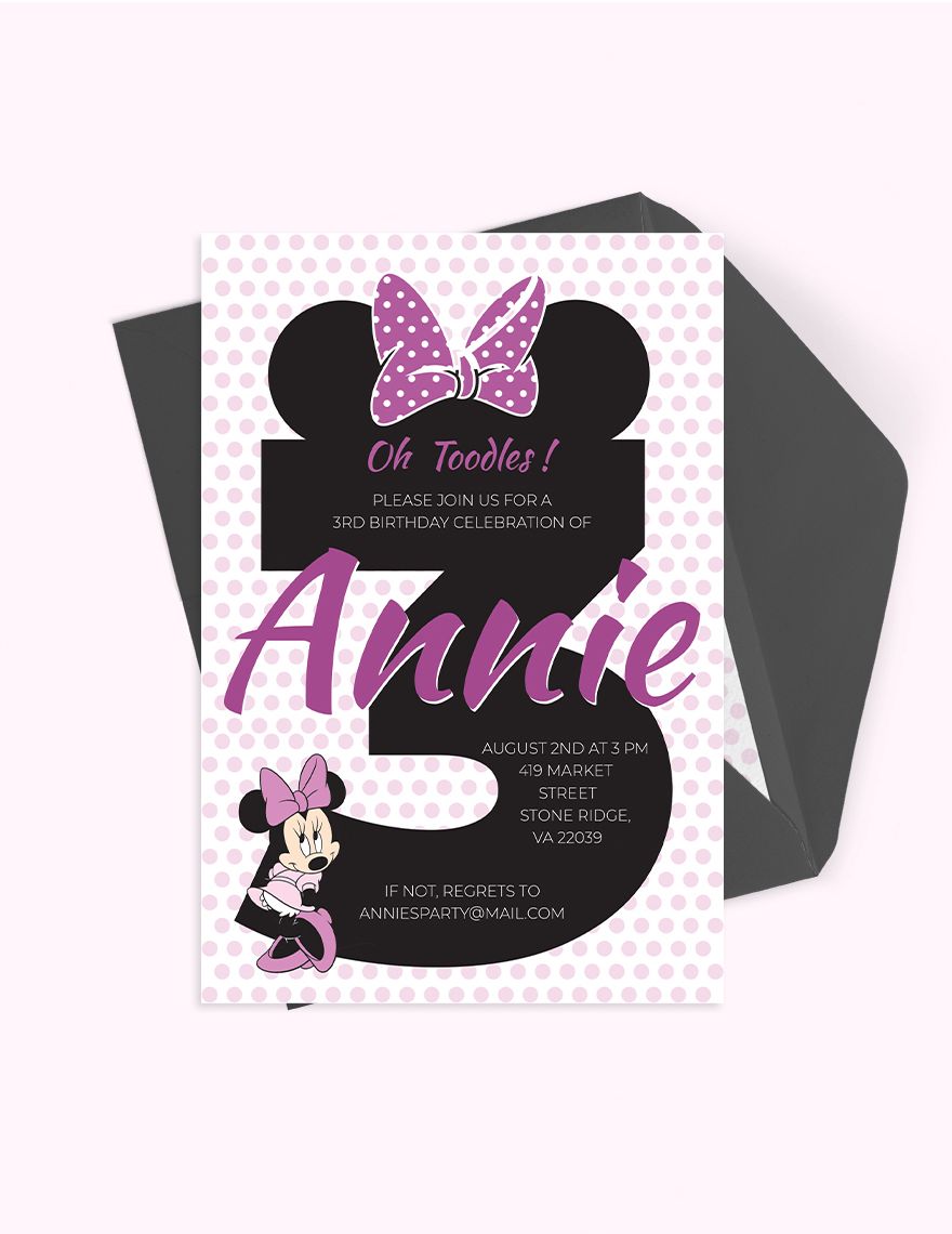 Joyous Minnie Mouse Invitation Template