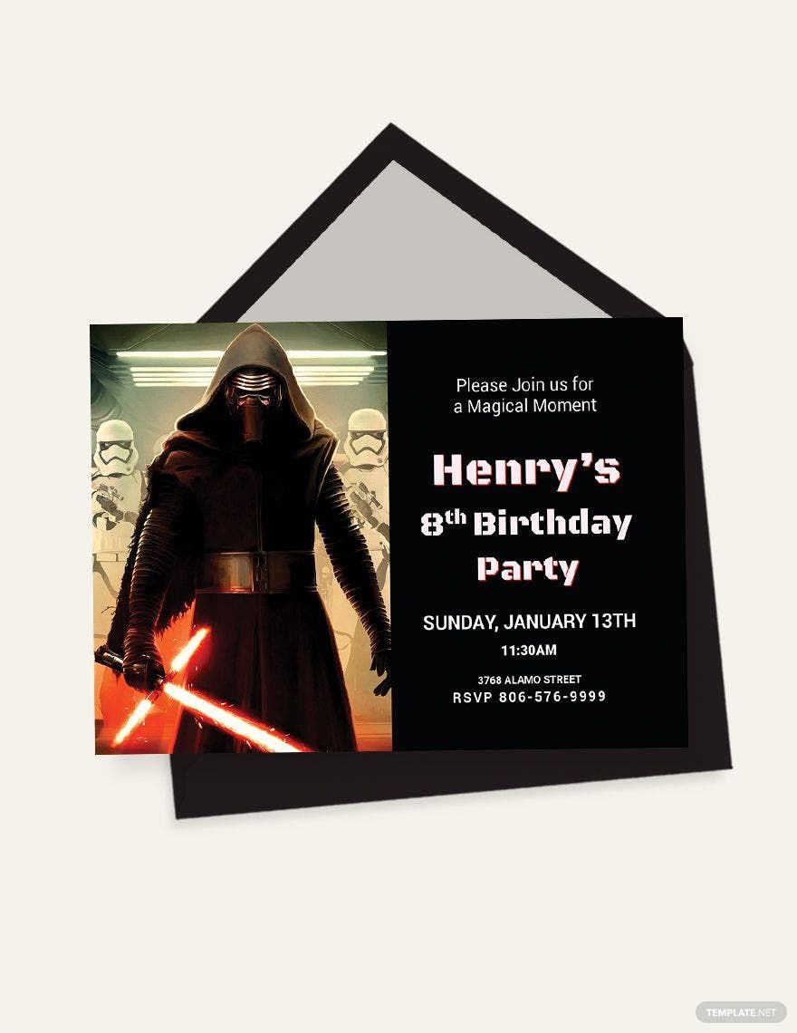 Lego Themed Star Wars Birthday Invitation Template