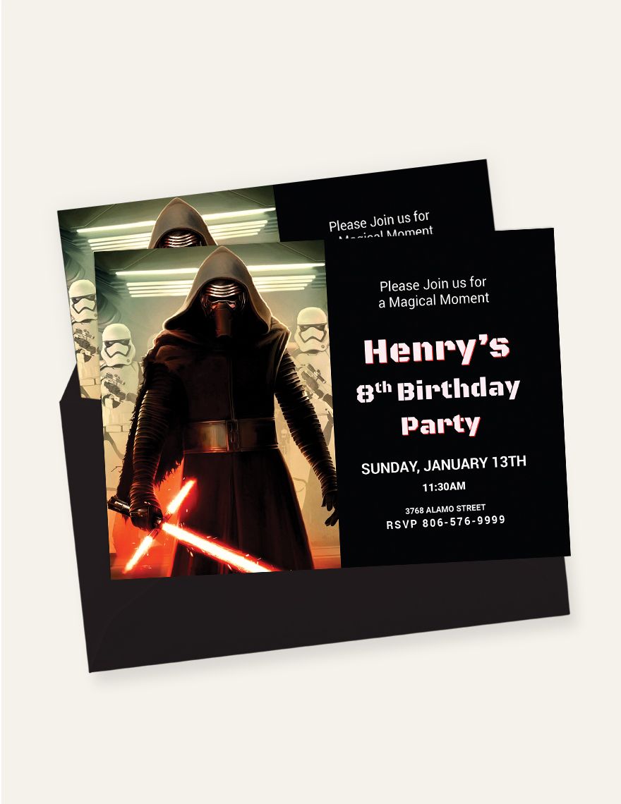 Lego Themed Star Wars Birthday Invitation Template