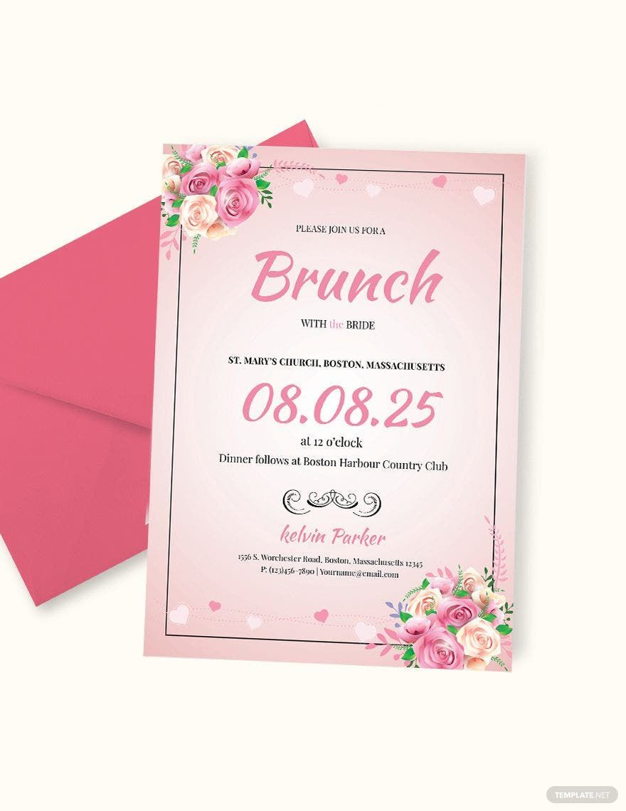 Free Lovely Bridal Lunch Invitation Template