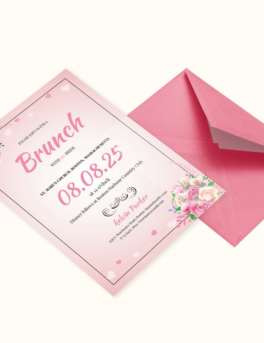 Lovely Bridal Lunch Invitation Template