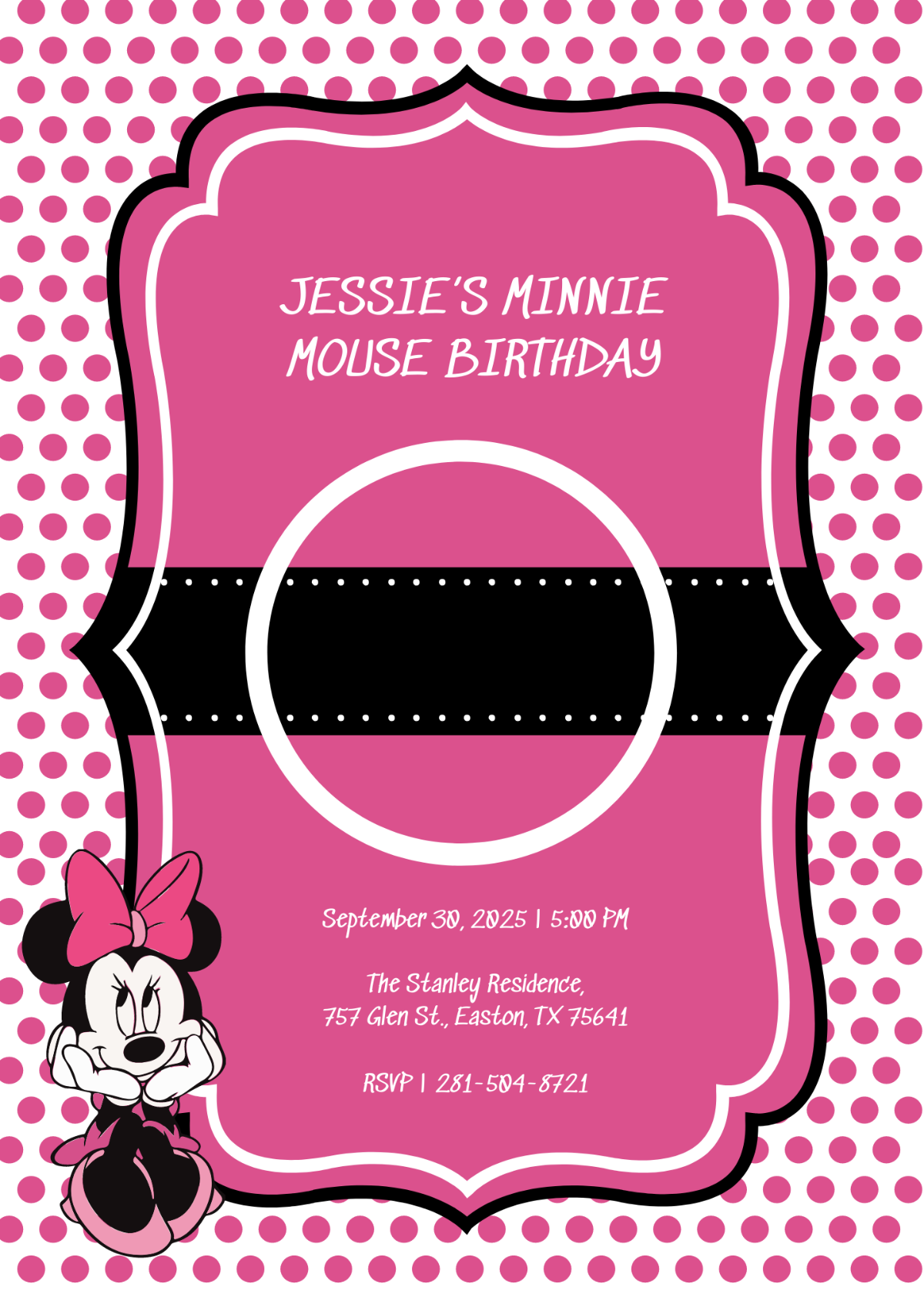 Memorable Minnie Mouse Birthday Invitation Template