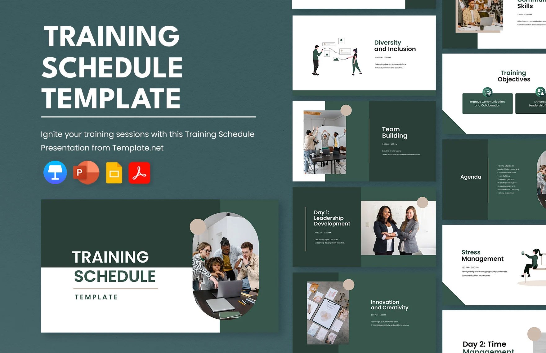 Free Training Schedule Template in PDF, PowerPoint, Google Slides, Apple Keynote