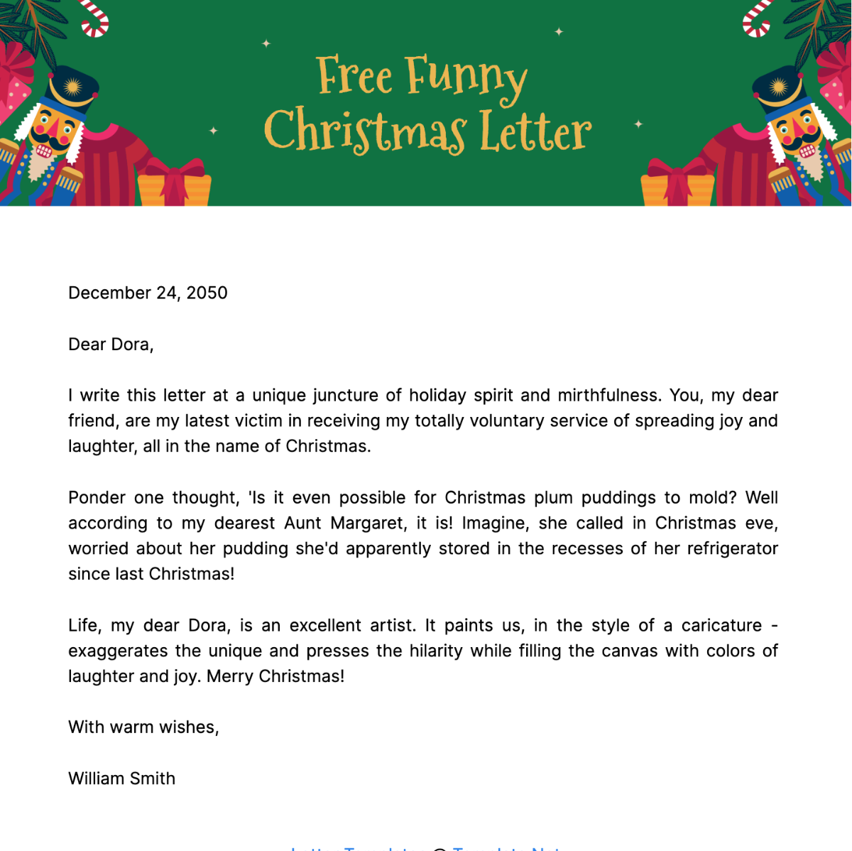 Funny Christmas Letter Template