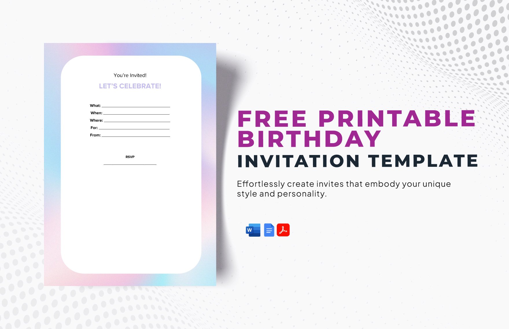 Printable Birthday Invitation Template