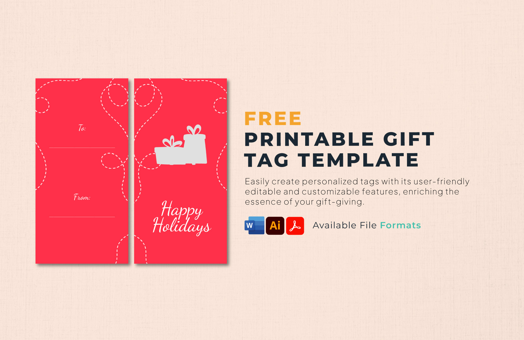 Thank You Gift Tag Template in MS Word, Pages, Photoshop