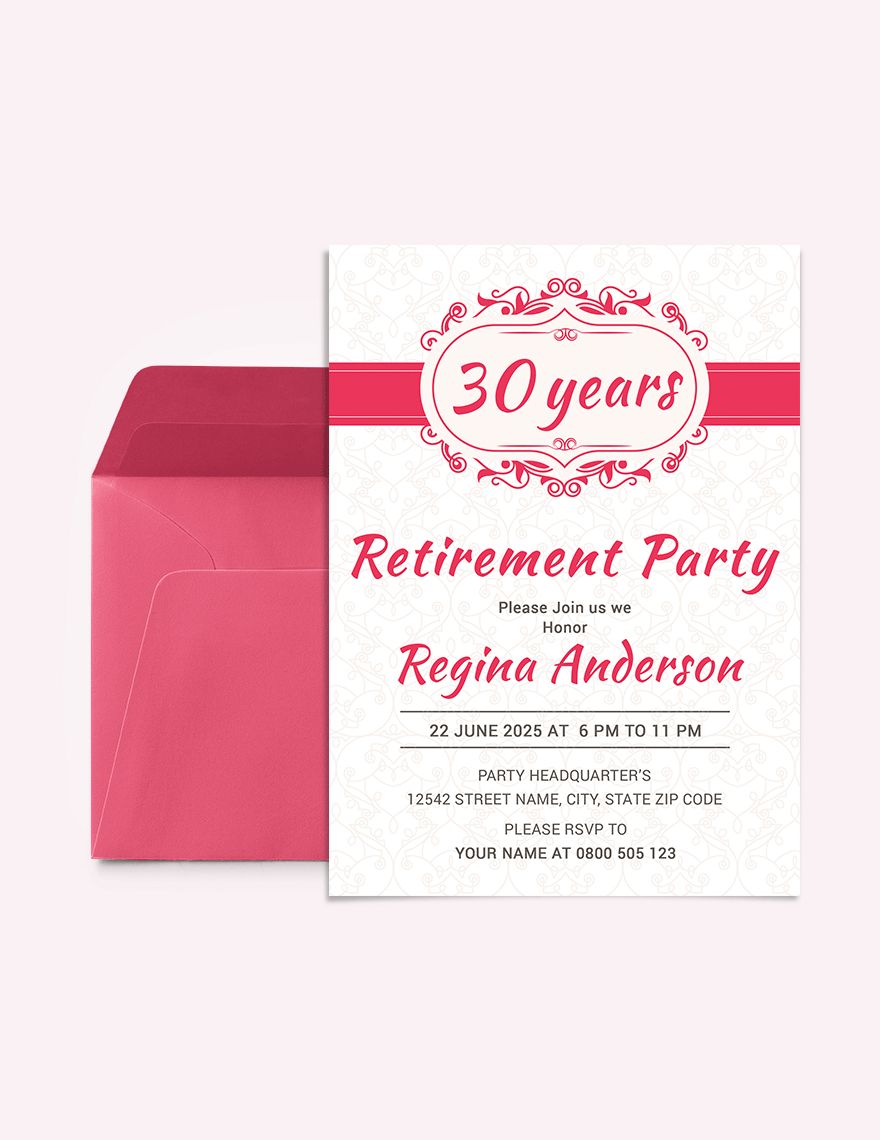 Sample Retirement Party Invitation Template