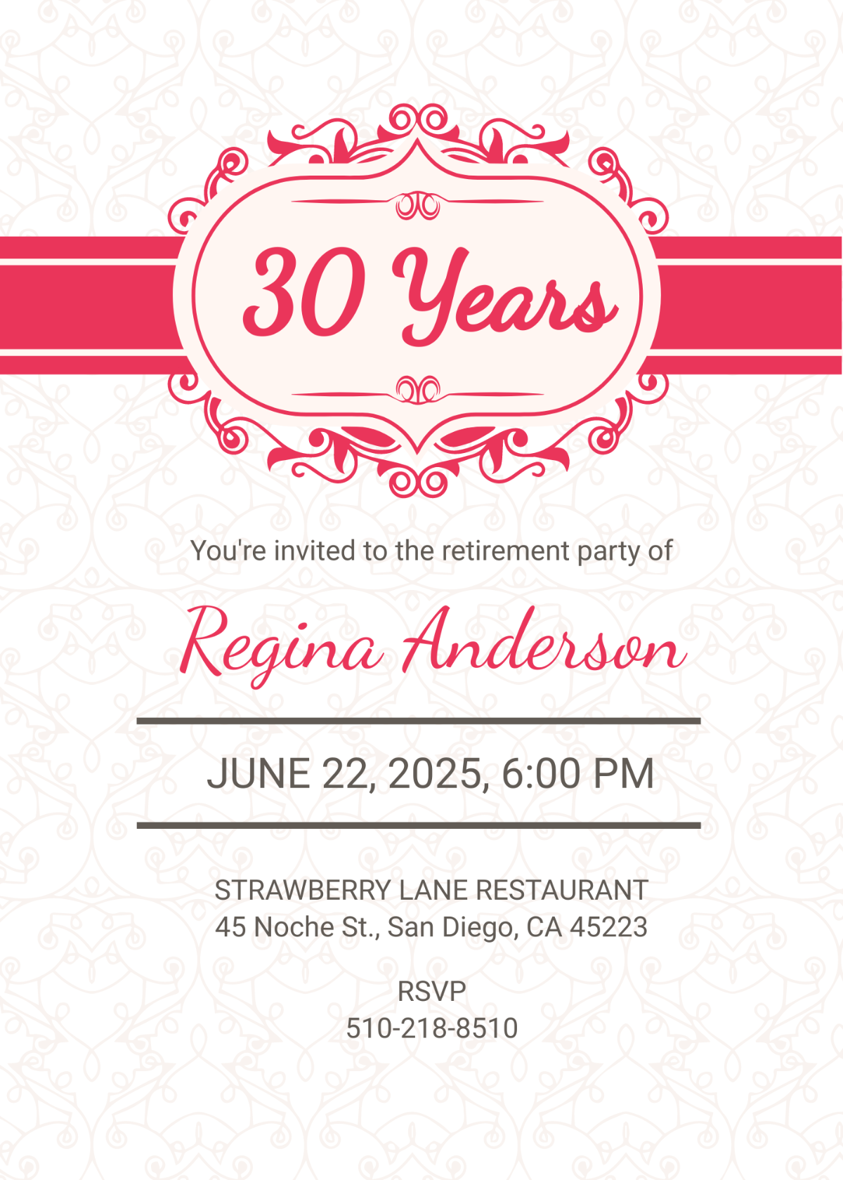 Free Sample Retirement Party Invitation Template