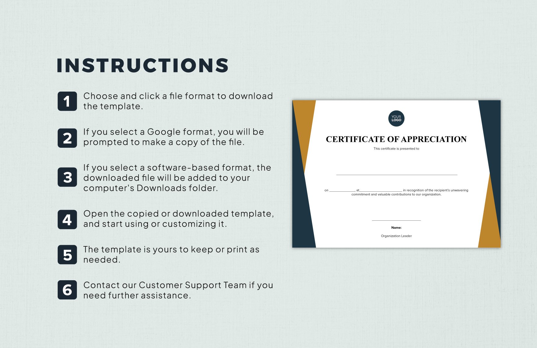 Printable Certificate of Appreciation Template