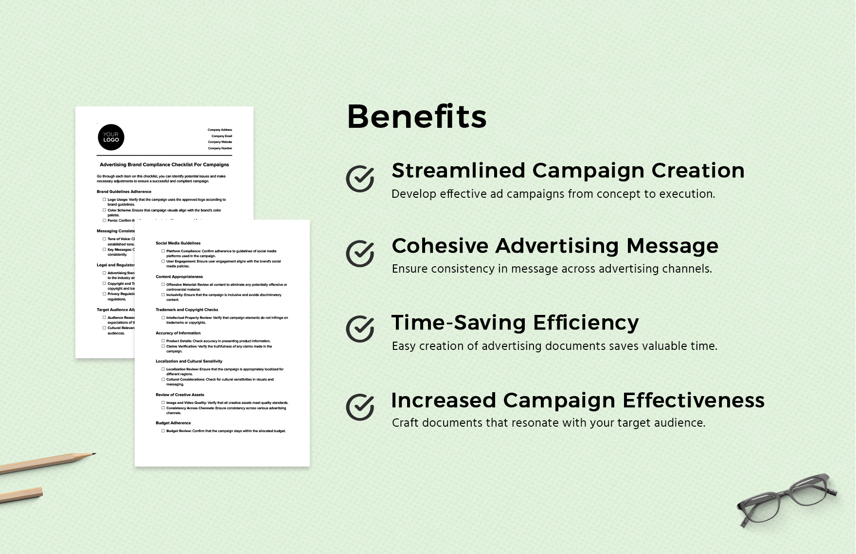 Advertising Brand Compliance Checklist for Campaigns Template