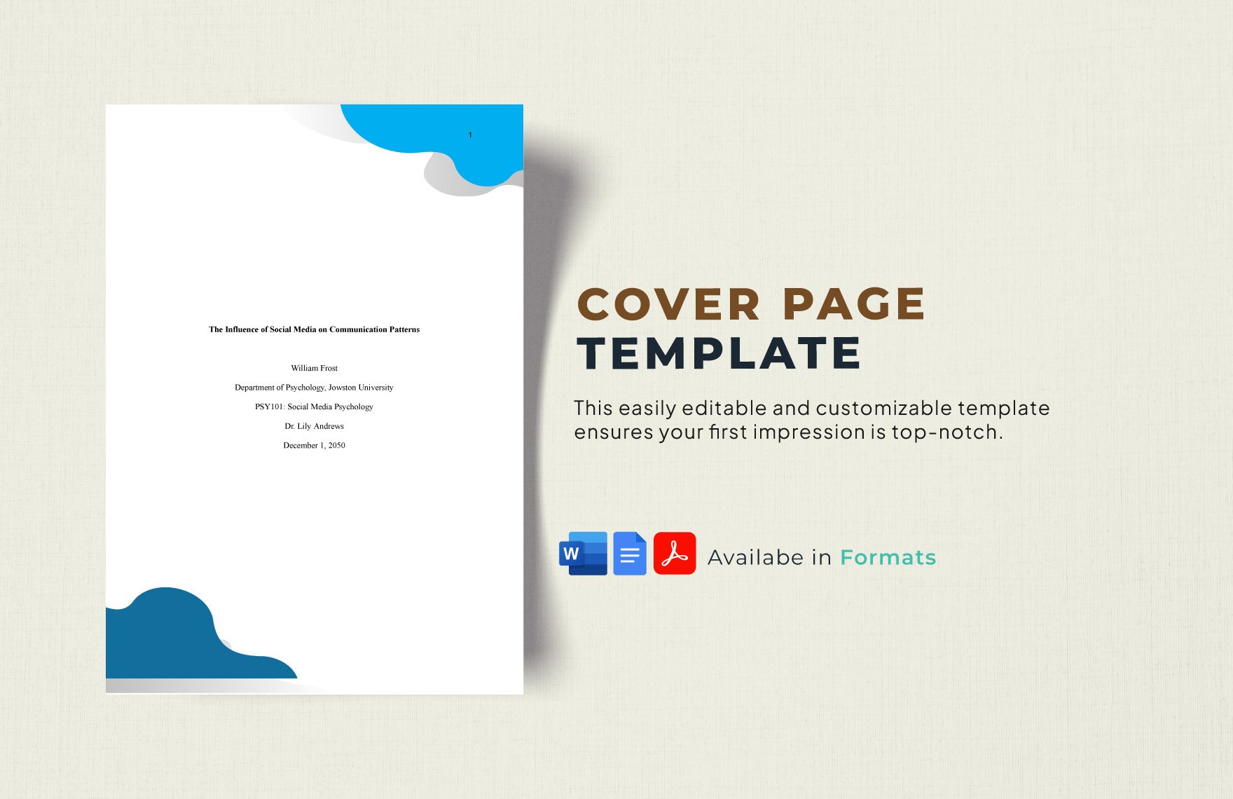 APA Cover Page Template