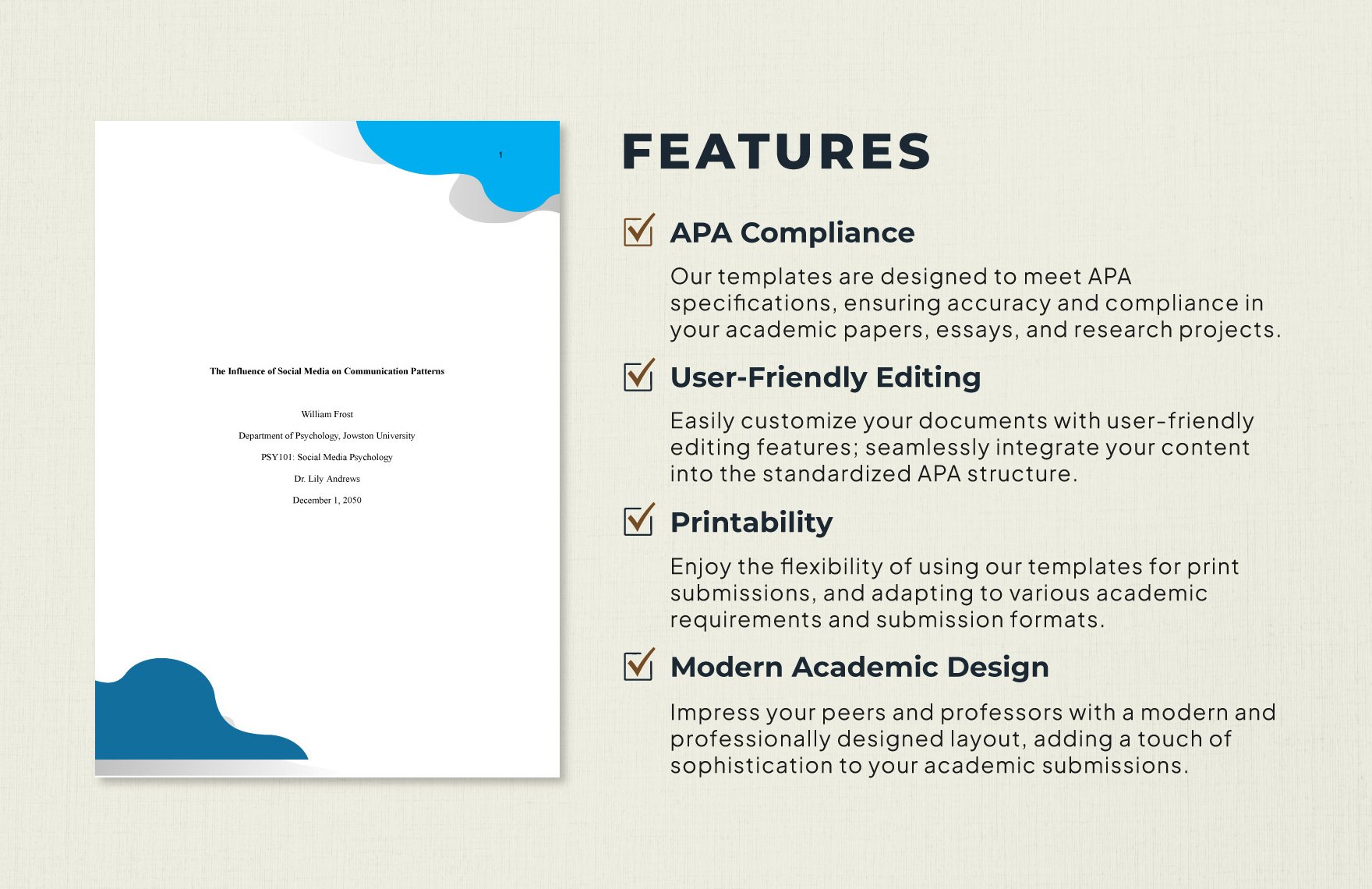 APA Cover Page Template
