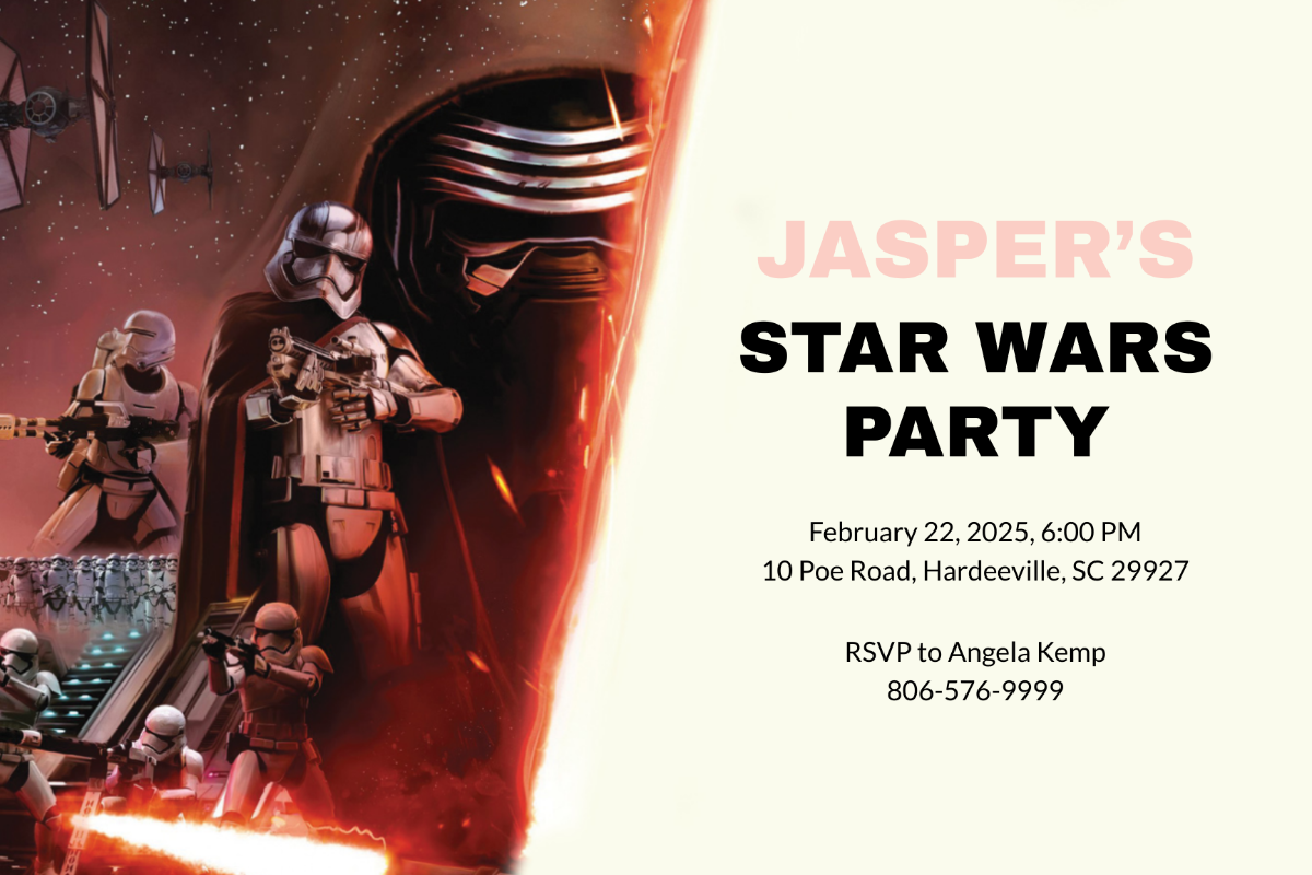 Star Wars Birthday Invitation Template