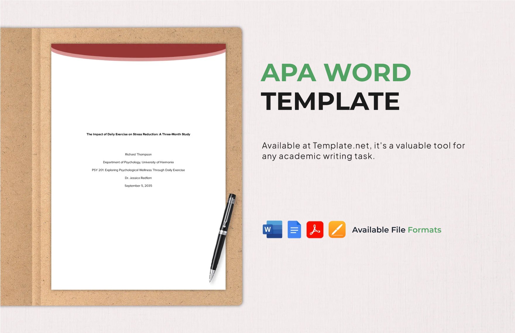 Free APA Word Template in Word, Google Docs, PDF, Apple Pages