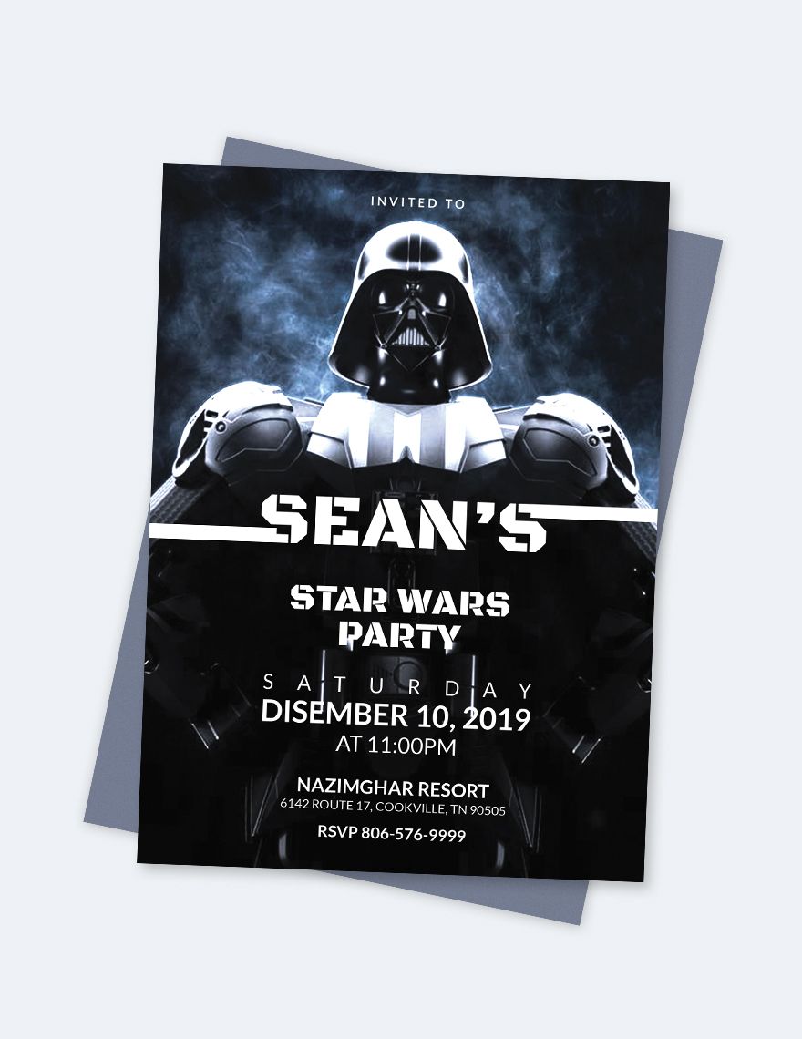 Star Wars The Force Awakens Birthday Invitation Template