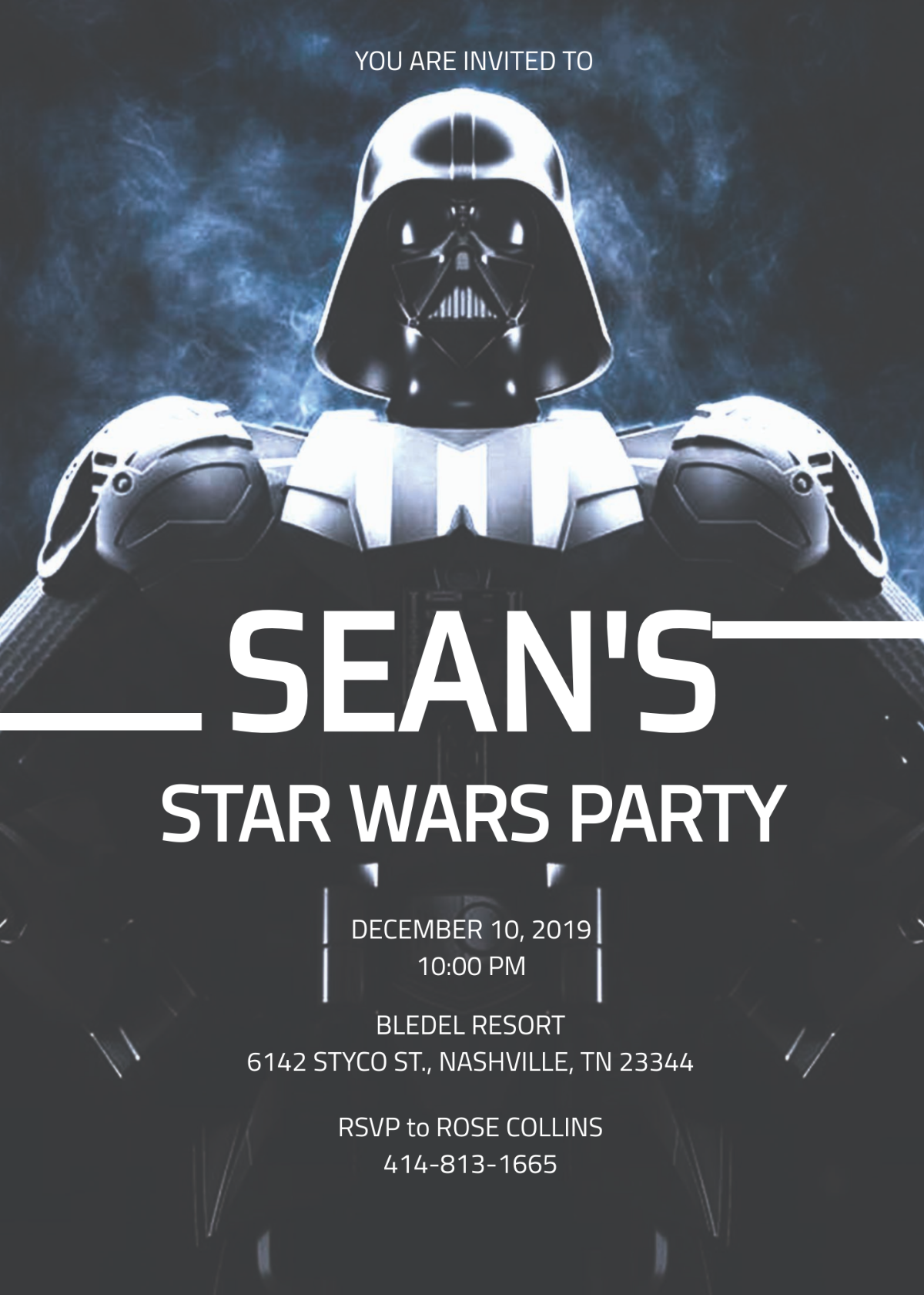 Star Wars The Force Awakens Birthday Invitation