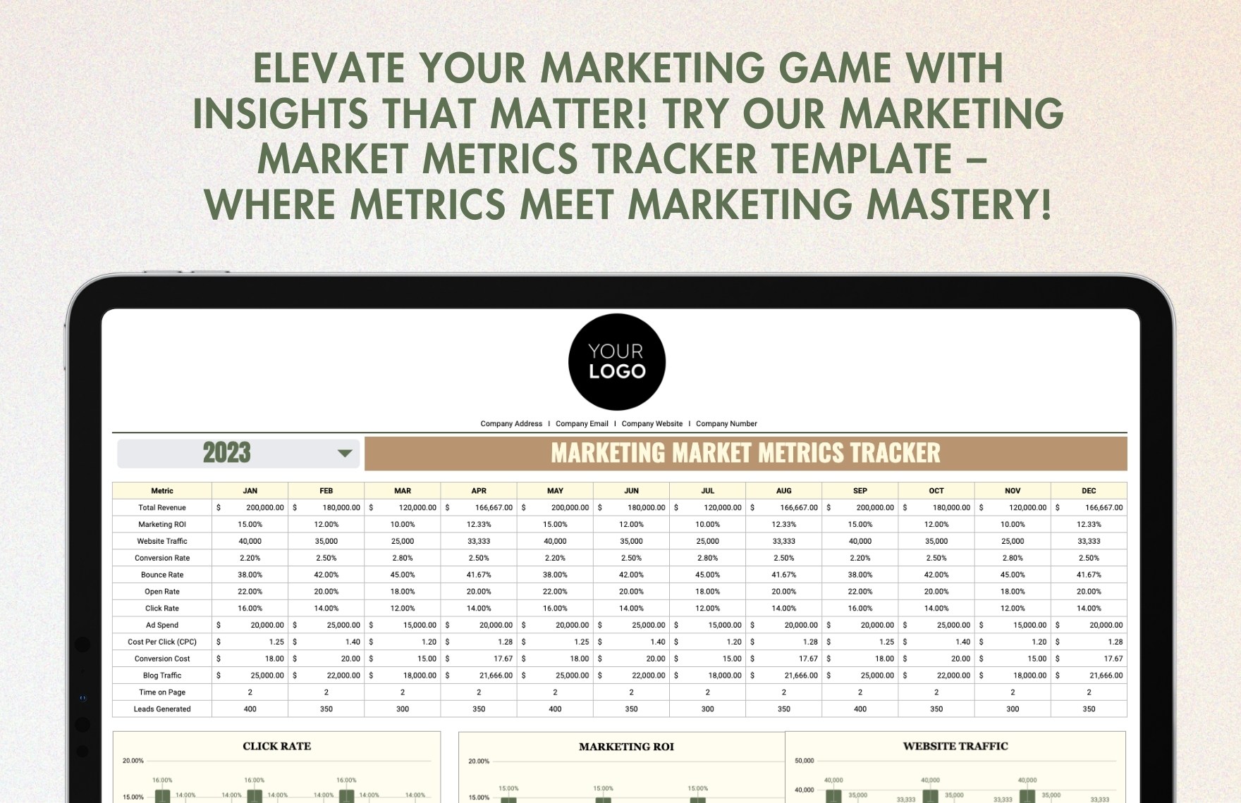 Marketing Market Metrics Tracker Template