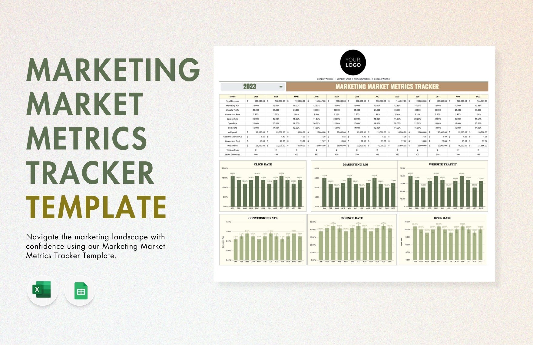 Marketing Market Metrics Tracker Template
