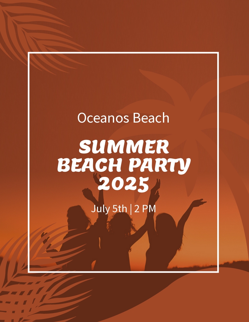 beach party flyer template microsoft word free