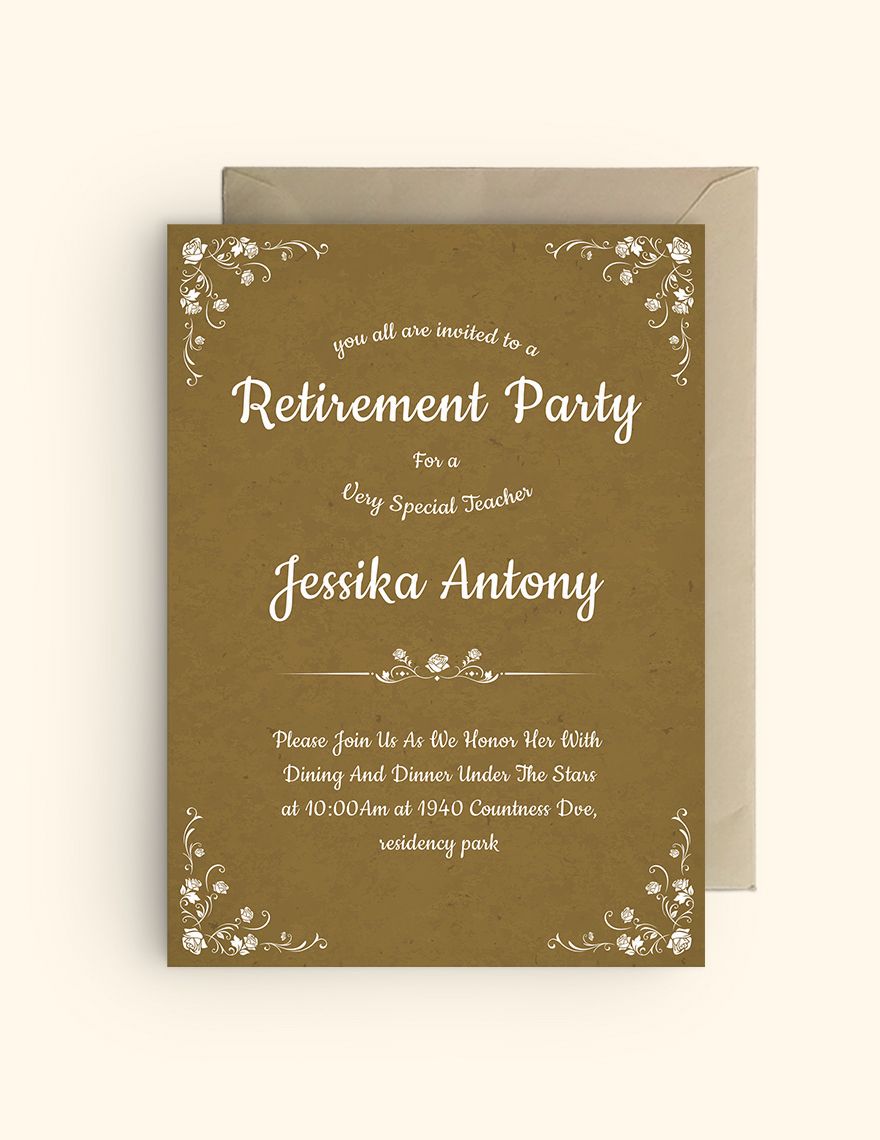 teacher retirement party flyer
