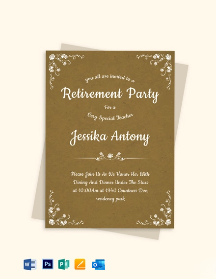 Free Retirement Party Invitation Template Word