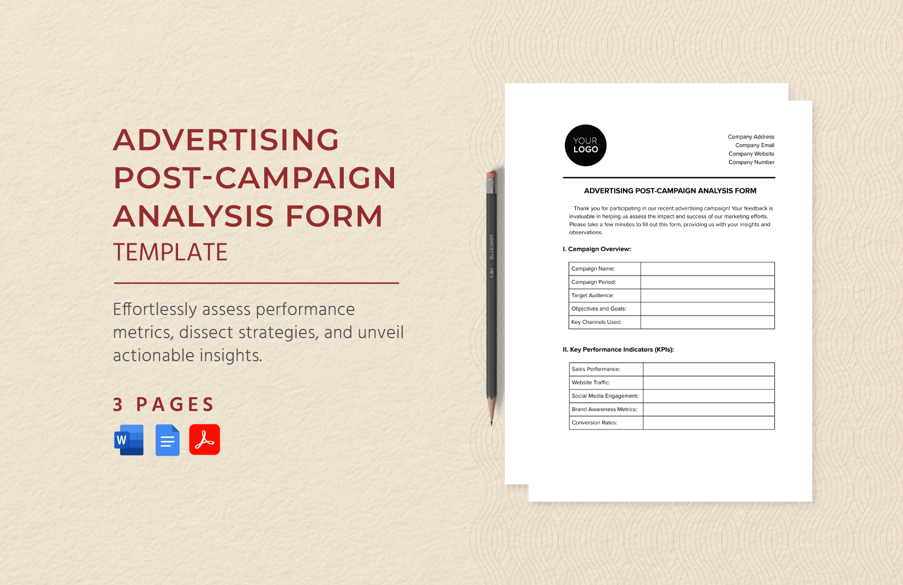 Advertising Post-Campaign Analysis Form Template in Word, Google Docs, PDF