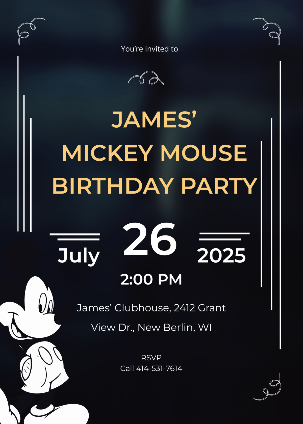 Unique Mickey Mouse Invitation Template