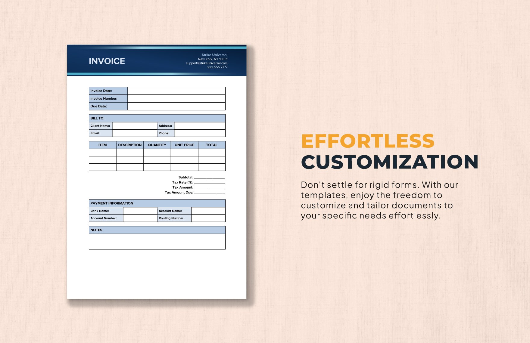 Fillable Invoice Template