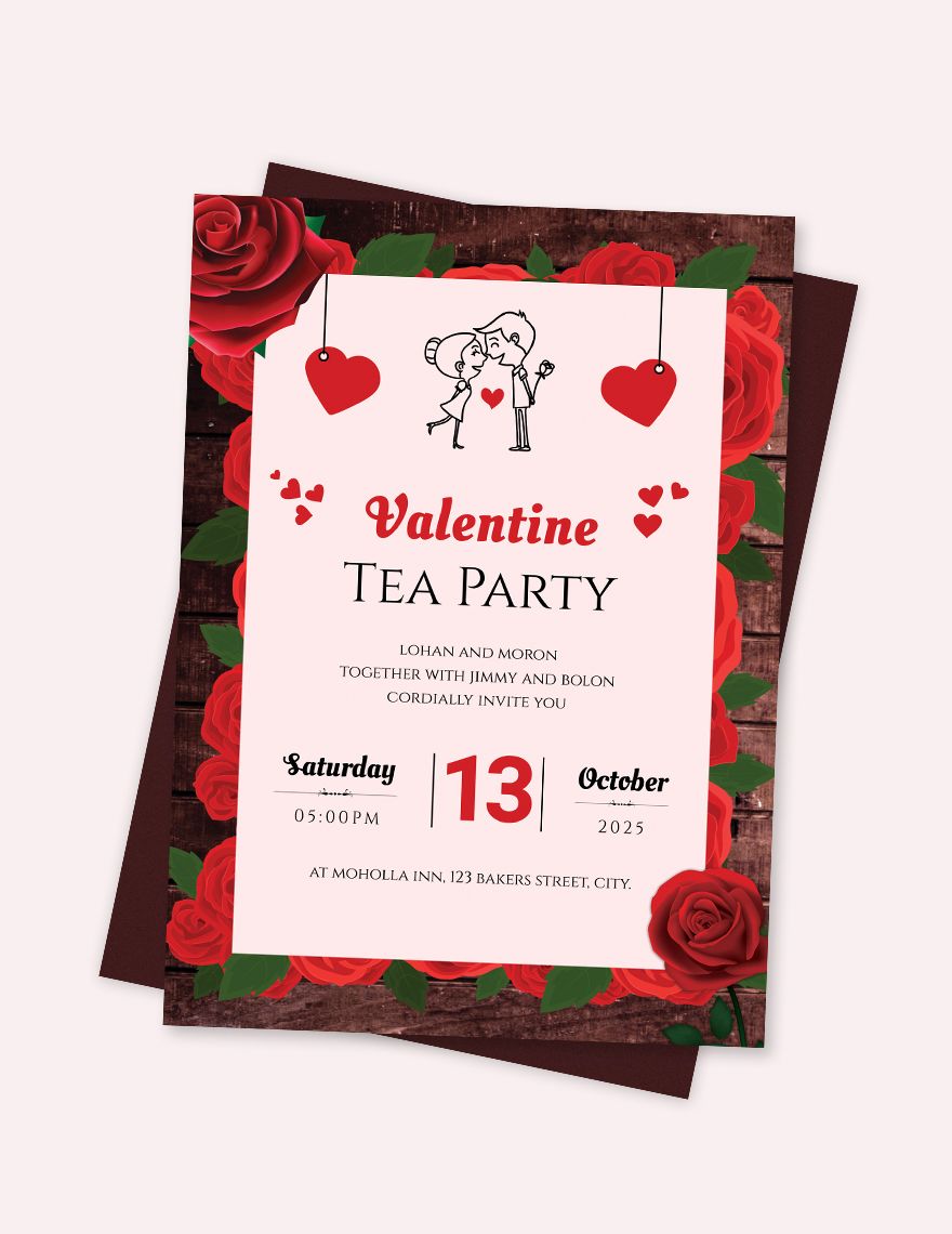 Valentine Tea Party Invitation Template