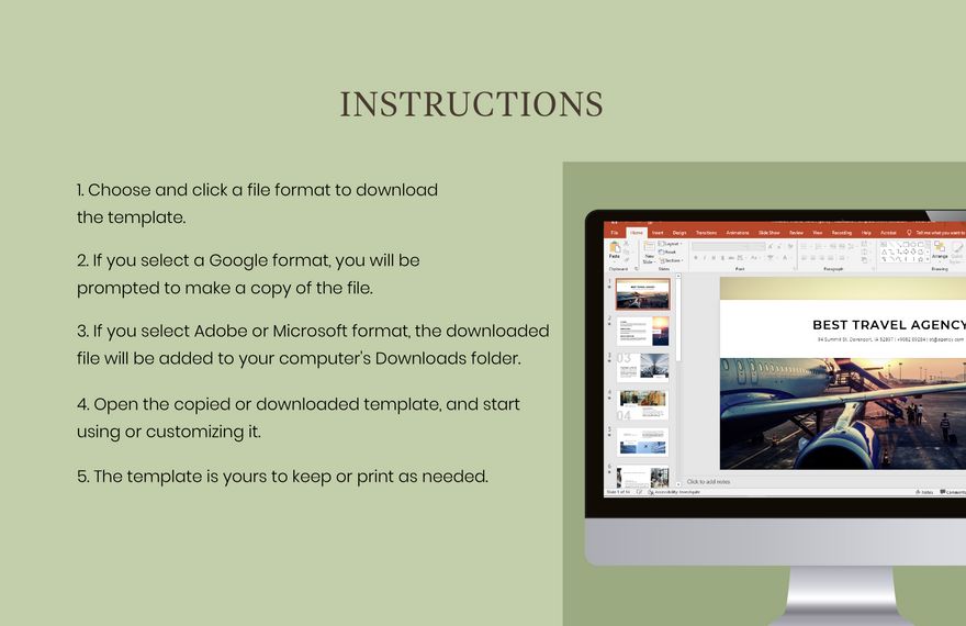 Free Aviation Theme Travel Agency Presentation Template to Edit Online