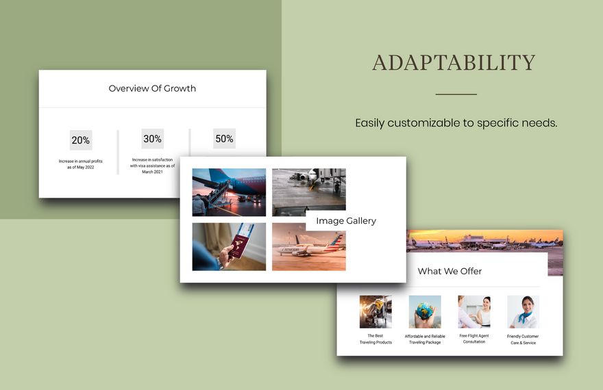 Free Aviation Theme Travel Agency Presentation Template to Edit Online