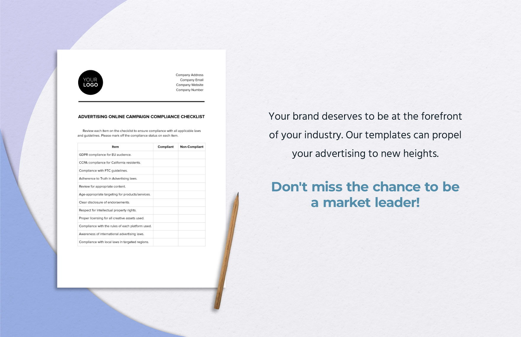Advertising Online Campaign Compliance Checklist Template