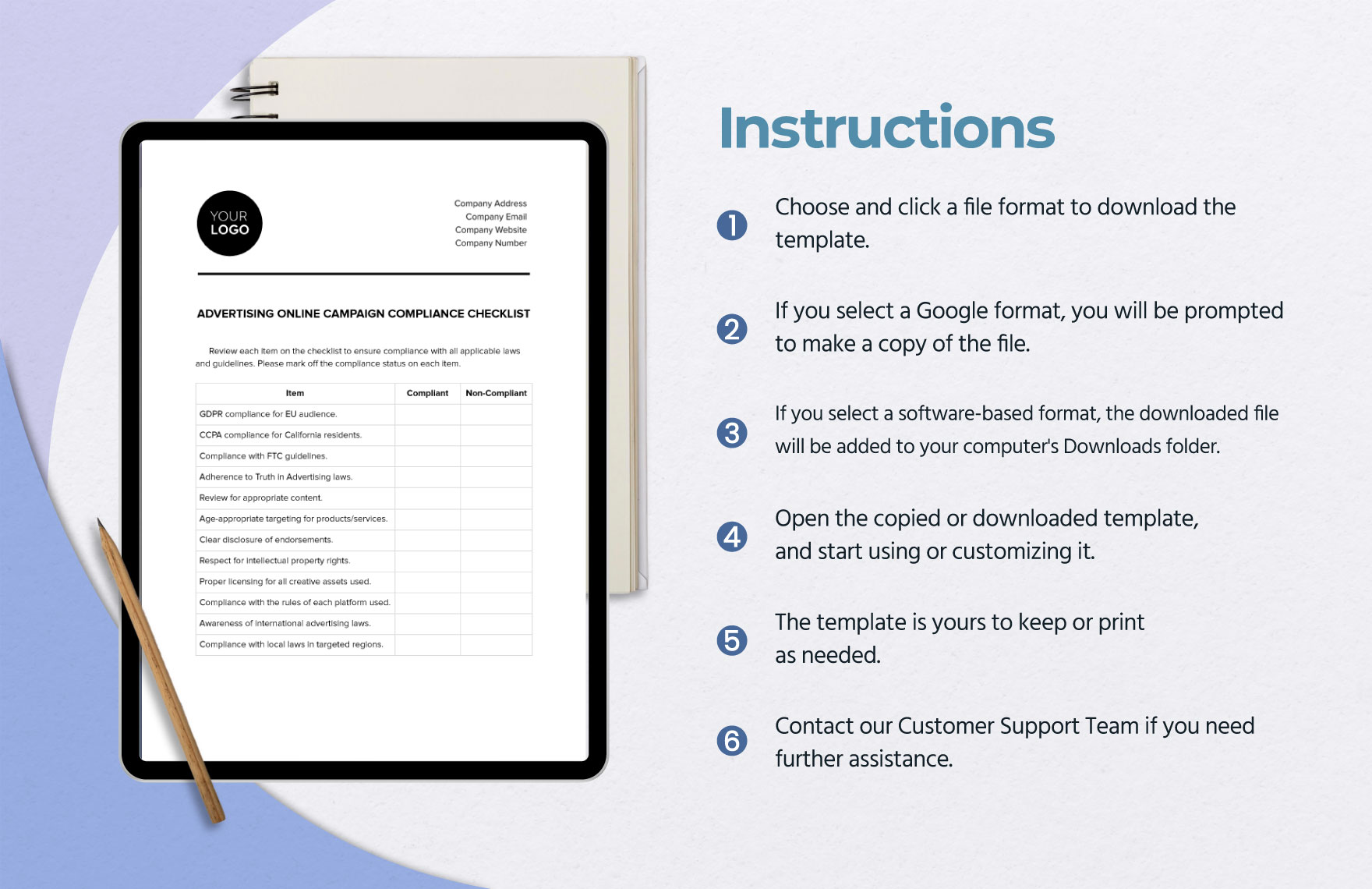 Advertising Online Campaign Compliance Checklist Template