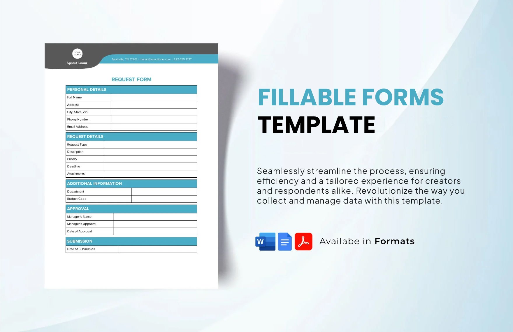 Free Fillable Forms Template in Word, Google Docs, PDF